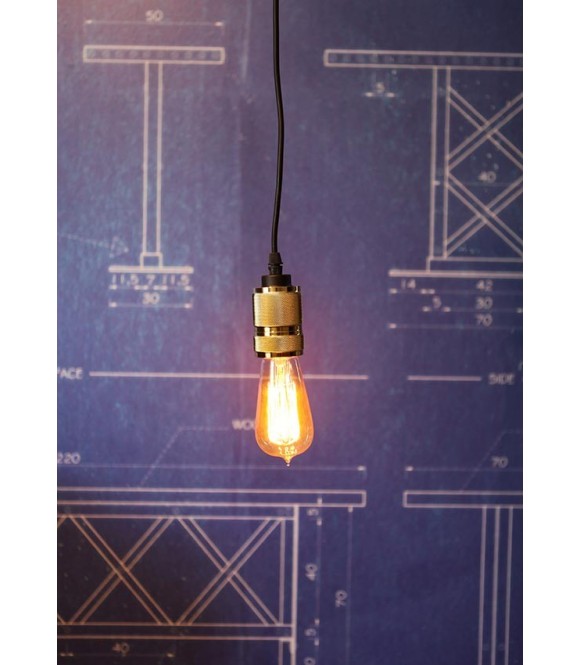 suspension a douille laiton design ampoule a filament Edison