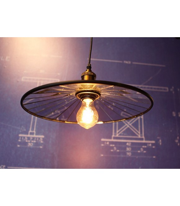 Suspension miroir Vintage style industriel - Pour Ampoule à filament Edison
