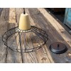 Suspension à grille acier et bois - Pour Ampoule a filament Edison
