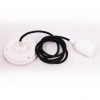 Suspension Douille porcelaine blanche et cable textile Noir - Pour Ampoule a filament Edison
