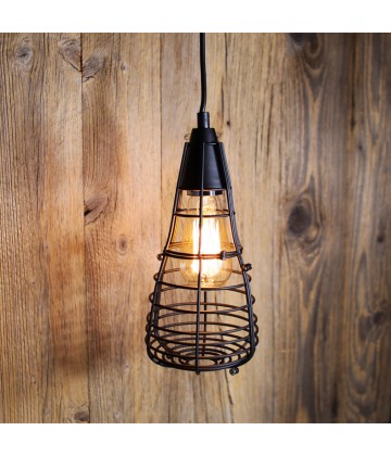 Suspension a cage fermee style vintage industriel - Pour Ampoule a filament Edison