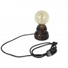 Lampe a poser - socle acier rouille style vintage industriel pour ampoule a filament Edison