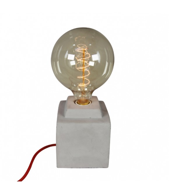 Lampe a poser - socle beton style vintage industriel pour ampoule a filament Edison